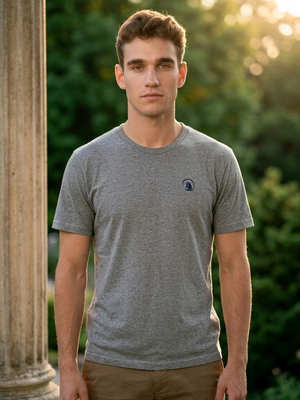 Coastal Sailboat Tee XL Heather Gray Crewneck Lightweight Shirt Vineyard Style